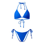 2026 Summer Women's Solid Color Swimwear Halter Bikini Set Bra with Side Tie Thong 2Pcs Bathing Suits Sexy Fashion
