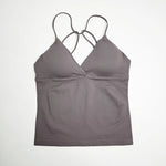 NCLAGEN Gym Yoga Tops Women Vision Twist Front Longline Top Quick Dry Thin Strap Workout Vest Push-up Pilates Fitness Tank