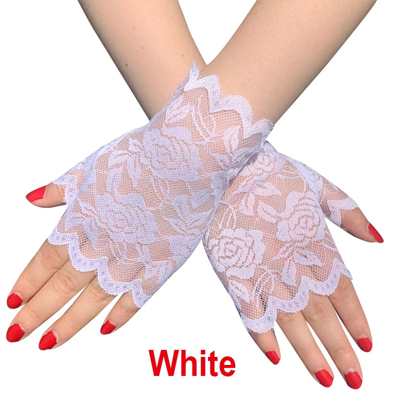 Summer Driving Sunscreen Lace Gloves Women Sailor Dance Gloves Long Fingerless Ladies Sexy Fishnet Gloves Mesh Mitten Handschoen