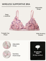 High quality ultra-thin red flower embroidered braissere sexy see through bra women's underwear Lingerie MR2885