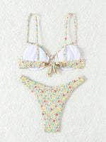 New Sexy Floral Print Push Up Bikini 2024 Women Swimwear Female Swimsuit Two Pieces Thong Bikini Set Bather Bathing Suit Beach