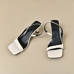 2026 New Women's Summer New Fashion Square Toe Simple Solid Color Sandals Outdoor Open Toe Casual Banquet Party Women's Sandals