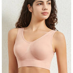 Women Seamless Underwear Sports Tank Female Plus Size Bras Non-wire No-pads Crop Top Sexy Lingerie Solid Color Camisole S-5XL
