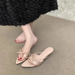 France Bow Open Toe High Heel Elegant Sandals and Slippers Women's 2026 Summer New Luxury Brand Women's High Heels.