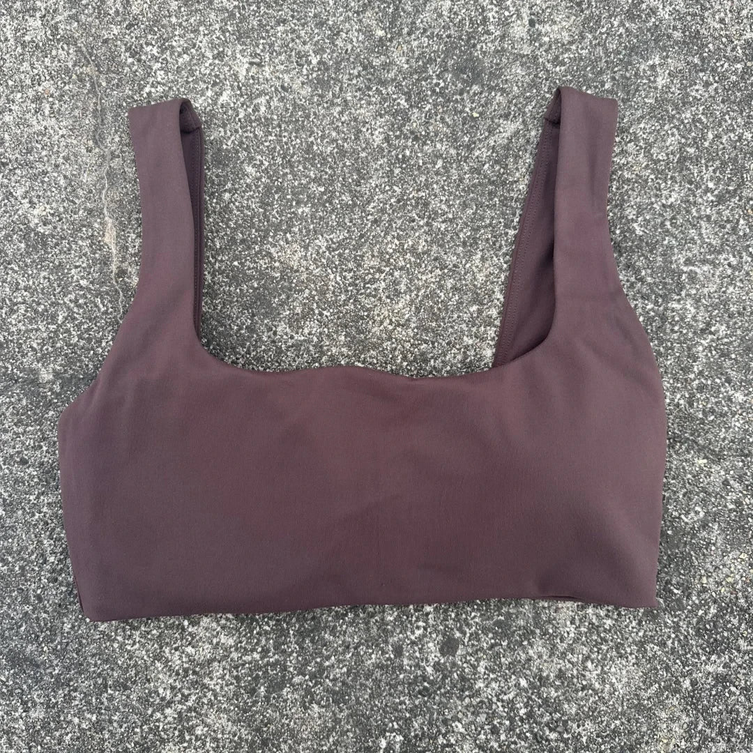 Solid Color Butter Square collar Soft Gym Yoga Underwear Women Hollow back shoulder strap Fitness Vest sport Bra Top With pad