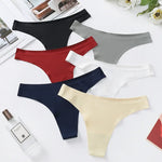 3Pcs/Set Women Panties Ultra-thin Thongs Female Underpants Seamless Underwear Sports Soft Solid Color Low Rise G-string