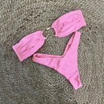 DEKA Bandeau Bikini Summer Beach Classic Strapless Swimsuit Women Sexy Tie Side Shiny Metal Hardware Ring Bandeau Bikni Beach