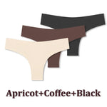 3PCS Seamless Ultra-thin Brazilian panties Maillard Panties Women Ice Silk Underwear Sexy Panty Low Waist G-string Female Solid