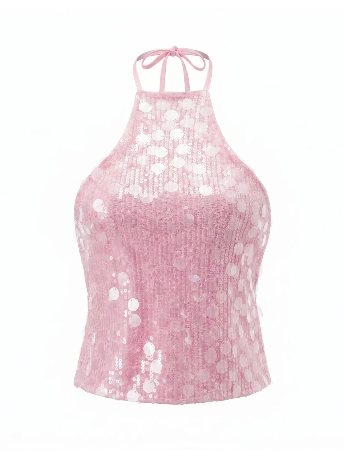 Women’s Backless Sequin Vest Summer Slim Fit Halter Tank Tops Summer Club Party Sexy Sleeveless Shirts Streetwear