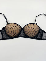 Sexy Lingerie European and American Style Corrugated Bra with Thin Upper and Thick Lower Padding, Side Breast Support, Soft Underwire, Small Chest, Anti-Gathering, Anti-Sagging, Lift-Up Bra