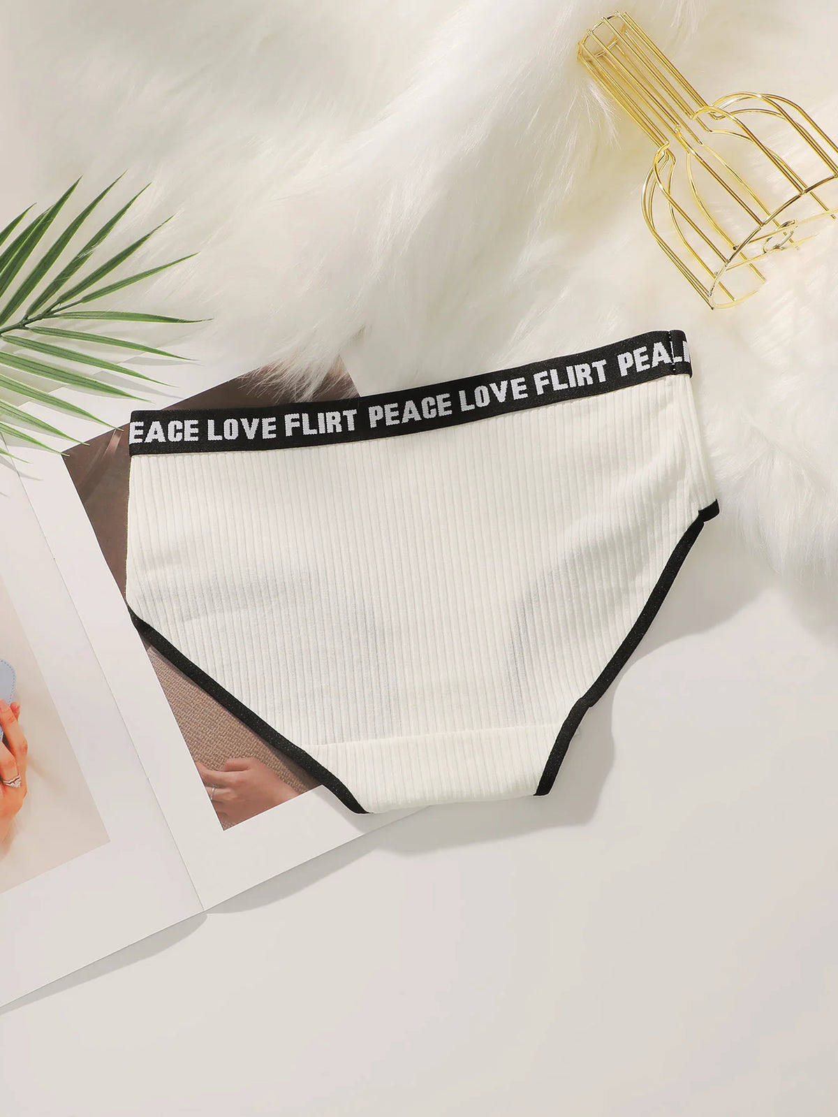 Women's High Waist PantiesLetter Elastic Waistband Soft Ribbed Fabric Comfortable Briefs for Daily Wear women bra K2809