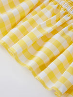 Summer Women Smocked Tank Tops Spaghetti Strap Plaid Ruffle Camisole Fashion Sleeveless Vest Shirts Streetwear