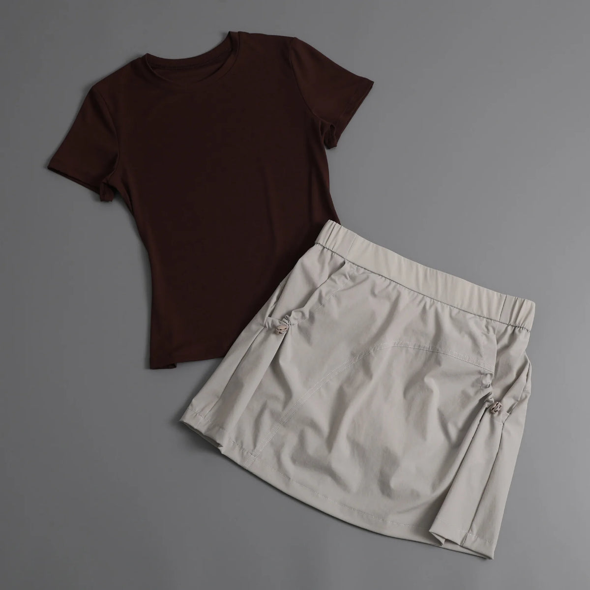 Summer Casual Yoga Sets Women Short Sleeve Loose T-shirt Sportwear High Waist Pocket Sports Short Skirt Fitness Running Wear