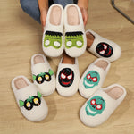 Women Cartoon Plush Slippers Winter 2024 Halloween Style Non Slip Warm Winter Home Slippers Ladies Casual Soft Sole Cotton Shoes