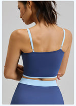 Summer Hot Sale Solid Color Women Fitness Bra Tights Yoga Vest High Strength Shockproof Gym Sports Top Push Up with Chest Pad