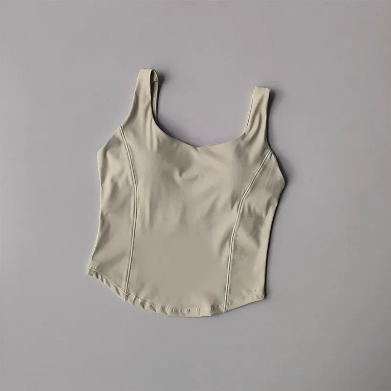 Women's fitness sports vest, camisole, beautiful back, running, shock-absorbing, gathering and slimming, naked feeling, worn ext