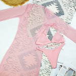 Sexy Solid 3 Piece Micro Bikinis Women Swimsuit 2025 New Swimwear With Long Sleeve Bathing Suit Beachwear Biquini Female