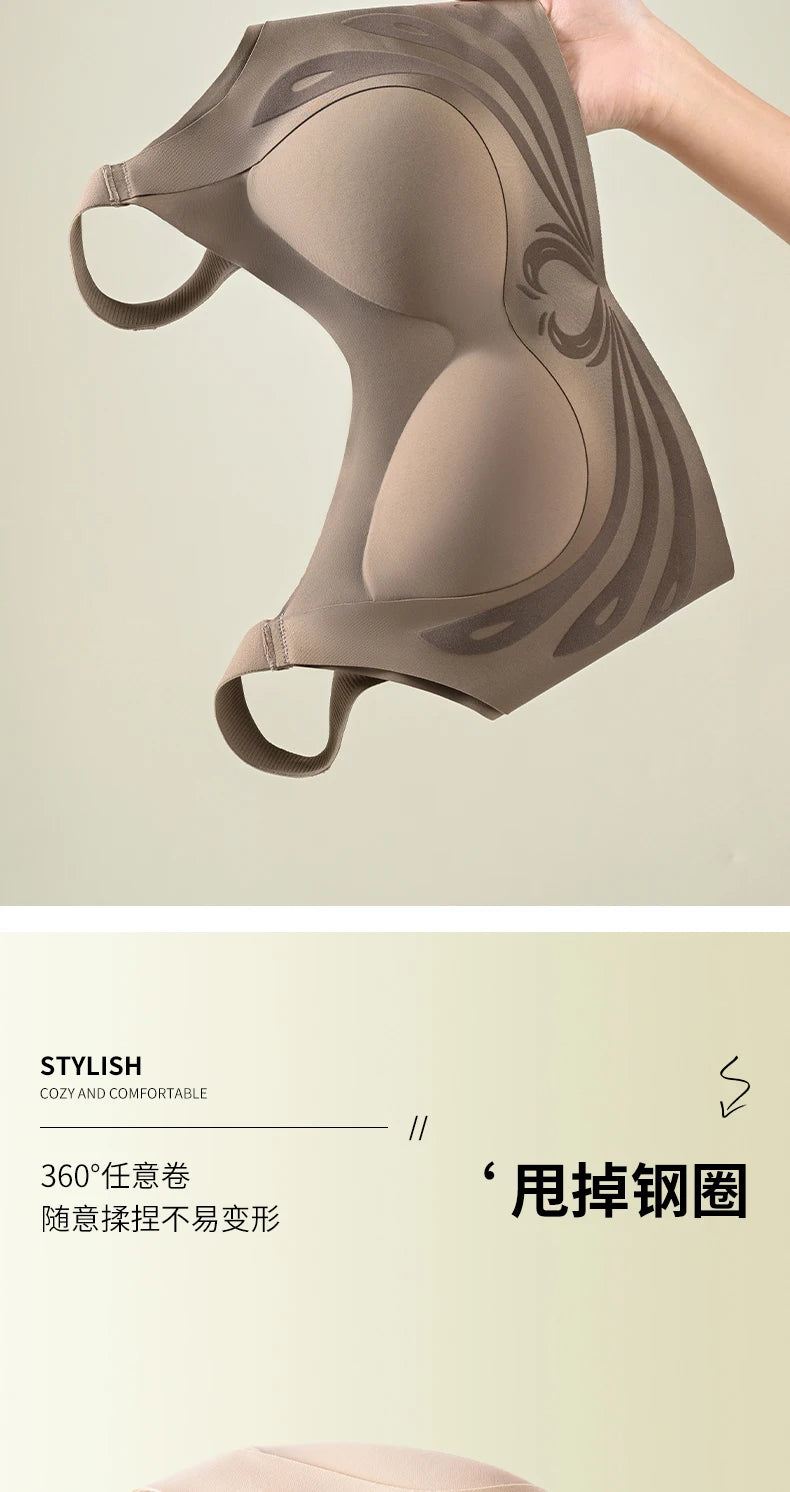 Sexy Lifting Seamless Underwear Women's Small Breasts Gathering No Steel Ring Bh Upper Holder Breast Adjustable Ladies Bra M-6XL