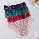 5pcs Sexy Women's Panties Perspective Floral Female Underpants Sexy Lingerie Breathable Comfortable Lady Briefs Elegant Underwea