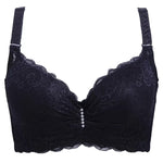 Plus Size Female Lace Bra Thin Bralette 80-105 C/D Cup Push Up Brassiere Widening Side 4-Row Button Bras Absorbs Sweat Underwear