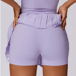 Sports Tennis Short Skirt Women's Summer Pleated Fake Two-piece Quick Drying Skort Fitness High Waist Pocket Yoga Running Skirts
