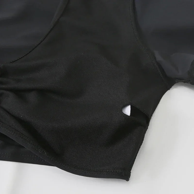 Black Drawstring Swimwear Bikinis Sets Mujer 2026 Crop Top Shorts Bottom Swimsuit Women Sexy Bathing Suit Beachwear Bikini Swim