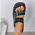 Women Sandals Metal Buckle Platform Sandals WomenSummer Woman Plus Size High Heeled