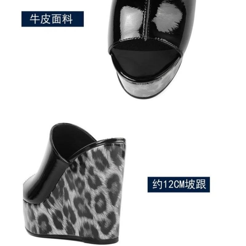 Women Wedges High Heels Slippers Women Designer Platform Sandals Trend Comfortable Slip on Slippers 2026 New Summer Slides Women