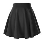 New Women Basic Skirts Summer Flared Casual Mini Skater Shorts Skirt Fashion School Pleated Fluffy Plus Size 5XL Red Short Skirt