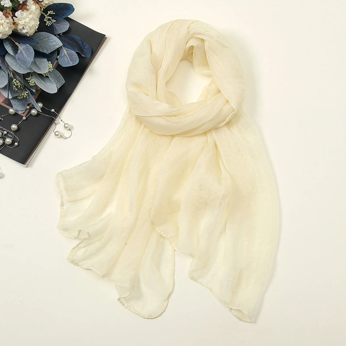 Solid Color Chiffon Scarf Fashionable Lightweight Neck Scarf For Women Summer Neck Sun Protection Silk Scarf Shawl 170*70cm