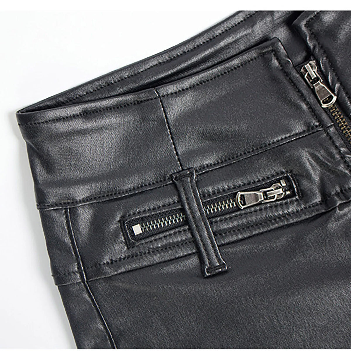 Women's Zipper Pu Leather Shorts High Waist Stretch Slim Lift Hip Motorcycle Shorts Summer Sexy Bodycon Black Leather Shorts