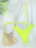 Miyouj Glitter Fabric Bikinis 2026 Sexy Bikini Set Folds Swimsuit Female Halter Bathing Suit Women Swimwear New Beachwear