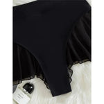 New Sexy Ruffled Mini MIcro Thong Bikini Bottom Swim Brief Women Swimwear Female Bather Brazilian Tanga Panties Underwear V4267