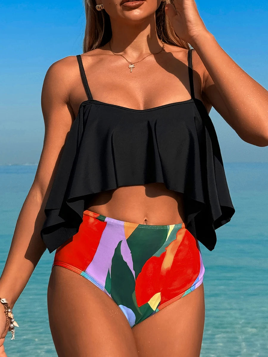 Strappy Bikinis 2026 Ruffle Swimsuit Women Sexy High Waist Swimwear Female Bathers Swimming Bathing Swimming Swim Suit Beachwear