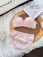 Anime Bralette Set Japanese Lace Bra Wireless Small Bust Women Sexy Triangle Cup Seamless Comfort Spring Summer MOYISU Sexy Bras