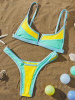 Splicing V Shaped Micro Thong Bikini Women Swimsuit Female Swimwear Two Pieces Bikini Set Push Up Bathing Suit Swim Beachwear