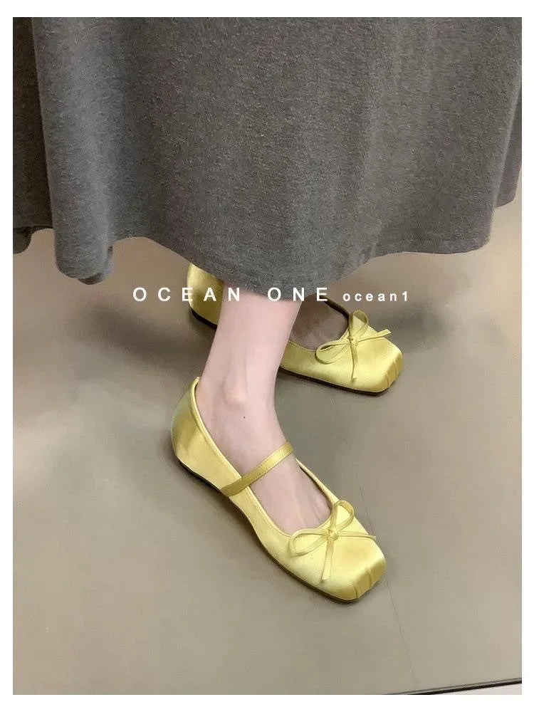 New Ballet Flats Women Bowknot Loafers Ladies Shallow Daily Shoes Comfort Woman Flattie Slip on Shoes
