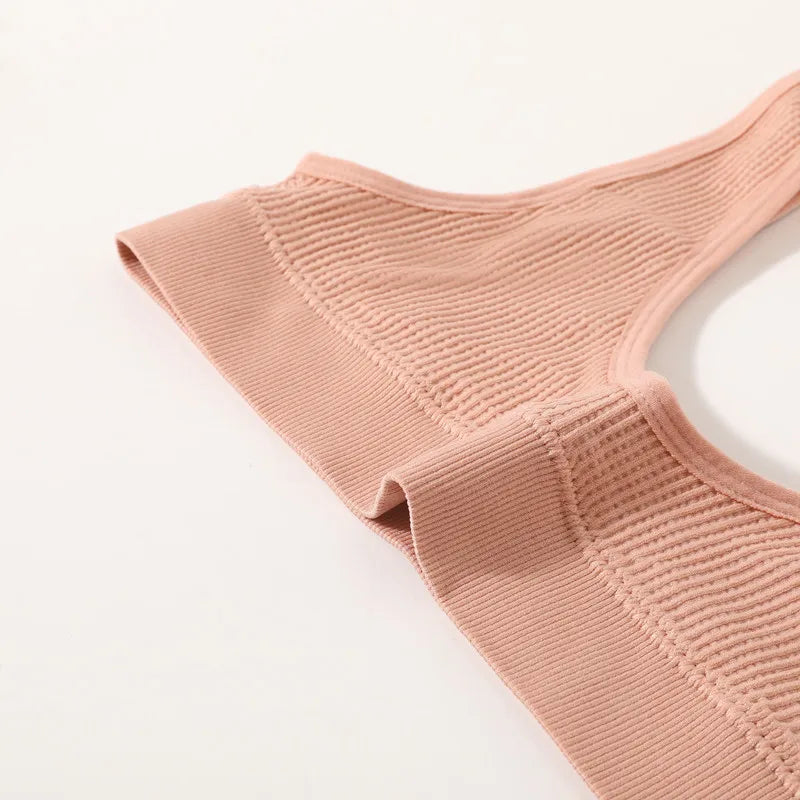 Ribbed Seamless U-Back Bralette Women's Push Up Tube Tops Wire Free Plunge Underwear Sexy Lingerie Small Cup Intimates M-XL