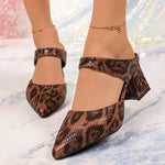 New Leopard Slippers Shoes Women Slides Sandals Female Footwear Slingbacks Mules Ladies High Heels 2026 Sandals Pumps Shoes