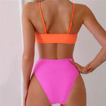 Black White Patchwork Sexy Swimsuit Women One Piece Swimwear 2026 Side Waist Hollow Out Monokini High Cut Bathing Swimming Suit