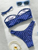 XS - L Polka Dot Bandeau Bikini Women Swimsuit Female Swimwear Two-pieces Bikini Set Brazilian High Cut Bathing Suit Swim Lady