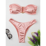 13 Color 2026 New Sexy Bandeau Bikini Women Swimwear Female Swimsuit Two-Pieces Bikini Set Padded Bather Bathing Suit Swim V4647