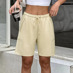 Women's Pocket Cargo Loose Casual Shorts For Summer Gym Workout Running Cycling,Quick Drying Drawstring Waist Sports Shorts