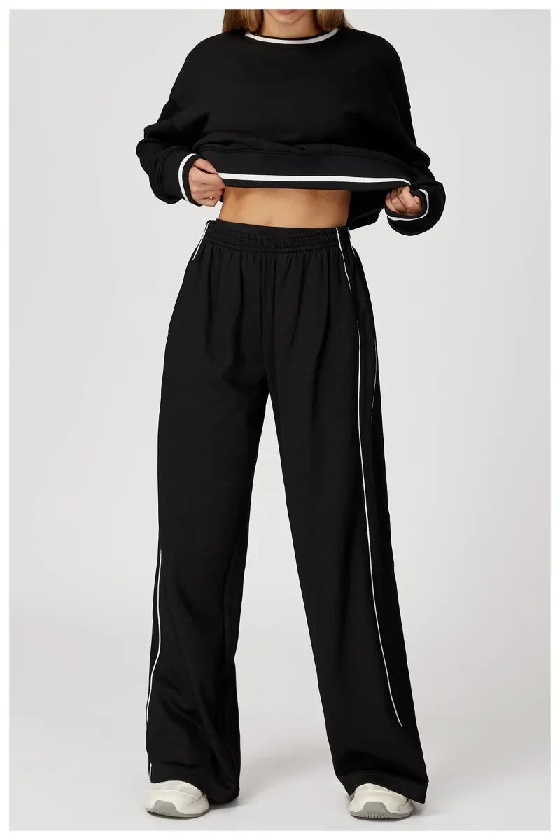 Women's Seamless Yoga Set Long-sleeved Top Pants Tracksuit Running Fitness Sports Set High Waist Slim-fitting Suit