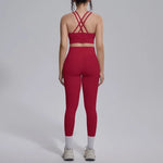 Women's Yoga Set Sports Fitness Running Beautiful Back Slim Fit Bra Hip-lifting High Waist Pants Workout Training Gym Suits