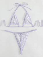 Shiny PU Bikini 2025 Extreme Mini Micro Thong Bikinis Female Swimsuit Women Swimwear Two-pieces Bikini Set Bathing Suit Swim