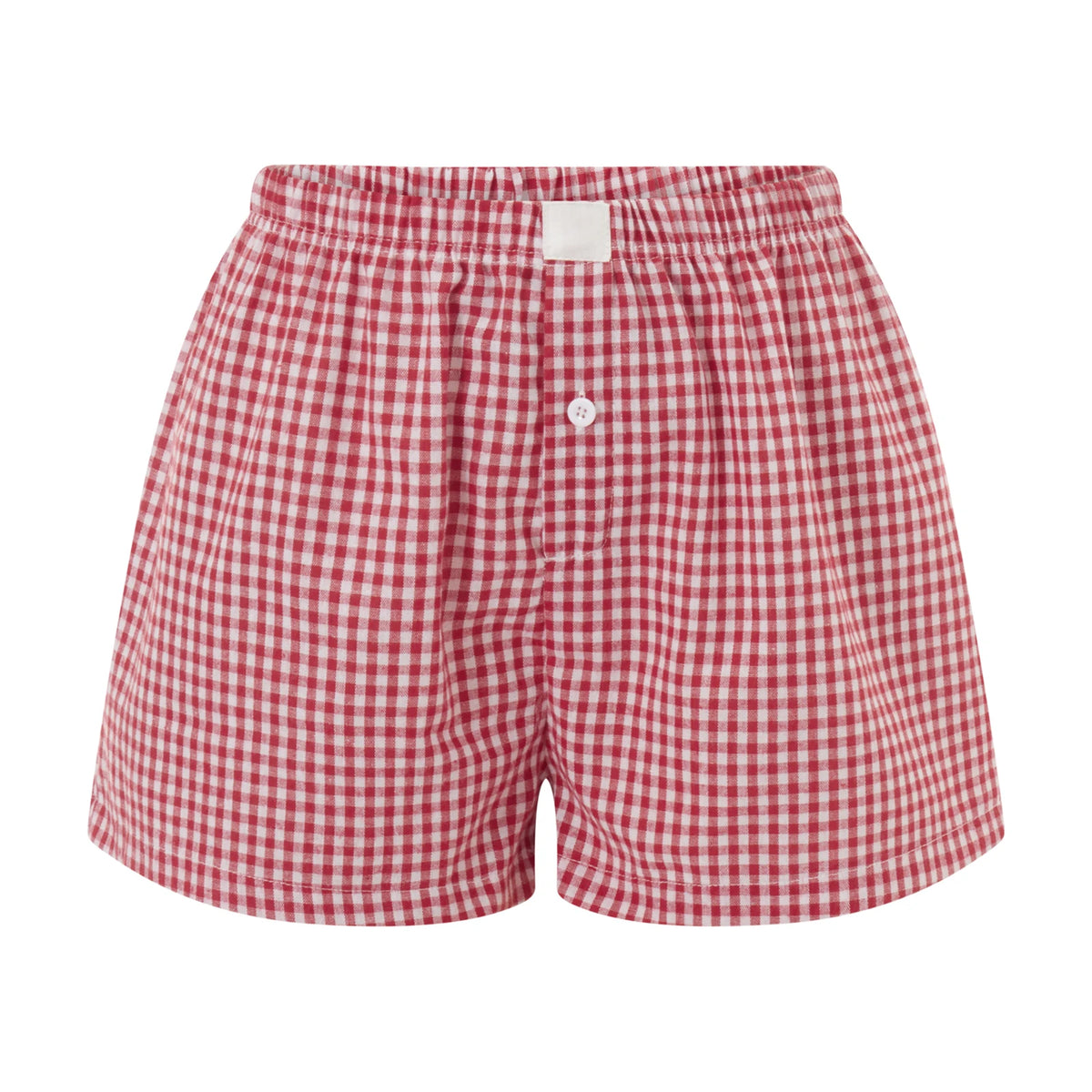 Women’s Plaid Print Shorts Elastic Low Waist Button Front Lounge Shorts Boxers Streetwear