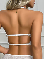 Ultra thin sexy spacer bra hang neck underwear breathable U back backless bralette underwire push up invisible bra