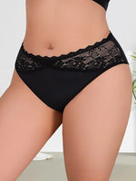 1pcs Plus Size 1XL-4XL Mid Waist Sexy Lace Lady Briefs Underwear Solid Floral Panties Breathable Comfortable Sexy Lingerie