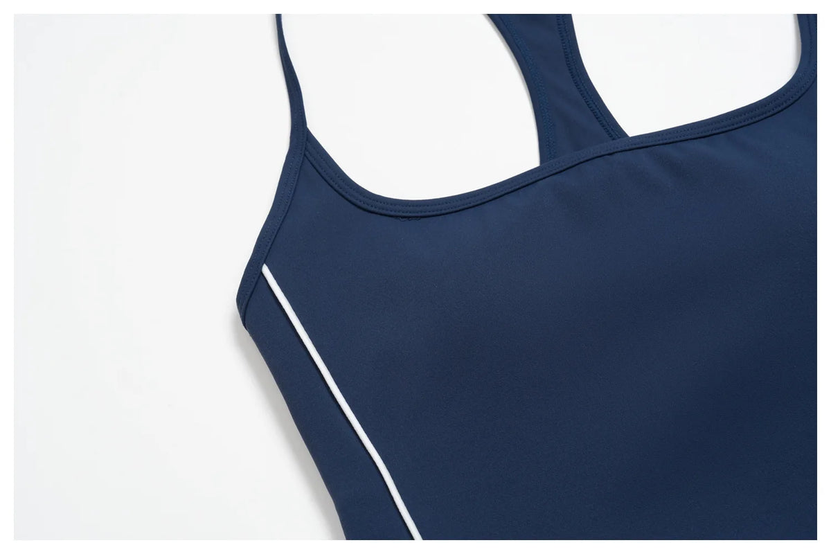 Color Contrast Yoga Sets Women Hanging Neck Slim Sports Tank Top Running Fitness Suit Outdoor Flare Leggings Workout Clothes
